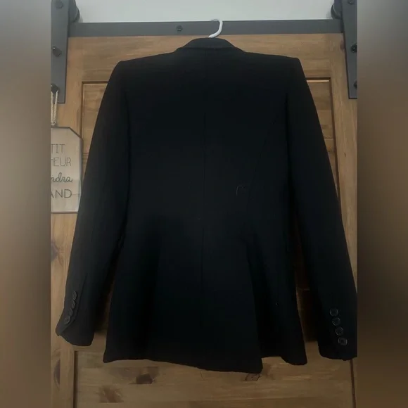 Smythe Black One Button Blazer les vestes size 2 long shawl coller blazer - Picture 9 of 13